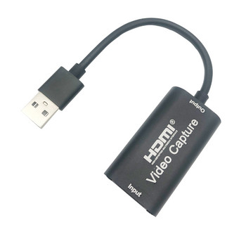 Mini HD 1080P HDMI-съвместим с USB 2.0 карта за заснемане на видео, кутия за запис на игри за компютър Youtube OBS и др. Поточно предаване на живо