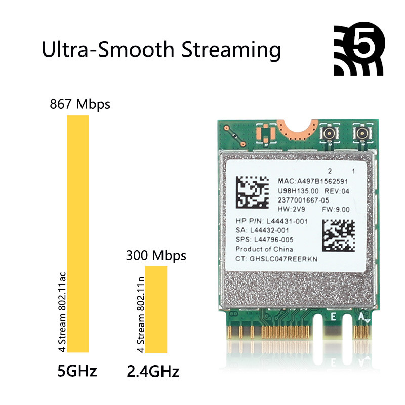RTL8822CE 1200Mbps Dual Band 2.4G/5Ghz 802.11AC WiFi kartica mrežna NGFF M.2 kartica za Bluetooth 5.0 prijenosno/PC podrška Windows10/11