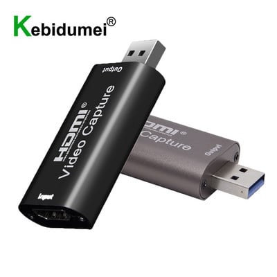 Κάρτα λήψης USB 1080P 60 Fps 4K HDMI συμβατή με USB 3.0 2.0 Video Grabber Record Box για εγγραφή παιχνιδιών PS4 Ζωντανή ροή