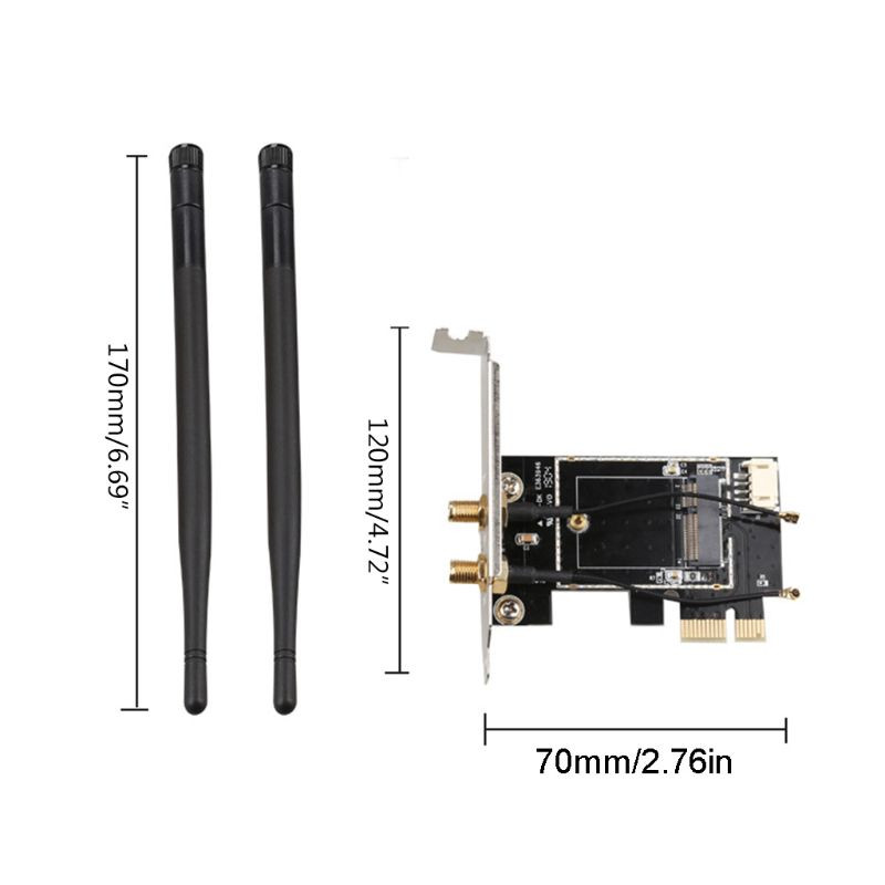 Vezeték nélküli kártya pciE-1X-hez NGFF-Ekey-hez PCIE laptop PC WIFI WLAN kártya adapter 24BB