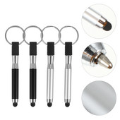 4 buc. stilou cu bile cu ecran tactil Pen stilou Luciu de buze Breloc cu capacități Ecran Stylus din aliaj Inele pentru chei Stylus Pixuri negre