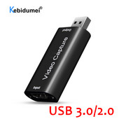 Mini 4K USB 3.0 vaizdo įrašymo kortelė su HDMI suderinama USB 2.0 žaidimų įrašymo dėžutė kompiuteriui Youtube OBS tiesioginė transliacija