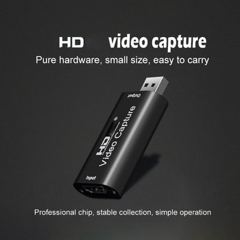 Мини 4K USB 3.0 карта за заснемане на видео, HDMI-съвместима USB 2.0 кутия за запис на игри за компютър Youtube OBS предаване на живо