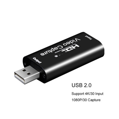 Mini 4K USB 3.0 vaizdo įrašymo kortelė su HDMI suderinama USB 2.0 žaidimų įrašymo dėžutė kompiuteriui Youtube OBS tiesioginė transliacija