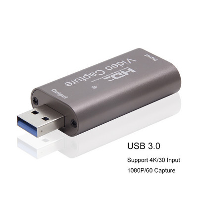 Mini 4K USB 3.0 vaizdo įrašymo kortelė su HDMI suderinama USB 2.0 žaidimų įrašymo dėžutė kompiuteriui Youtube OBS tiesioginė transliacija