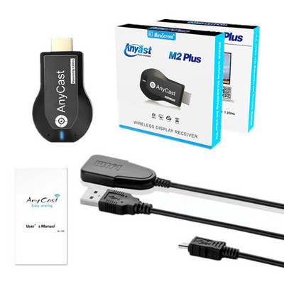 1080P безжичен WiFi дисплей TV Dongle приемник HDMI-съвместим TV Stick M2 Plus за DLNA Miracast за AnyCast за Airplay