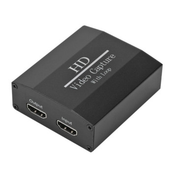 PzzPss 4K 60hz Loop Out Κάρτα λήψης HDMI Πλάκα εγγραφής ήχου βίντεο Ζωντανή ροή USB 2.0 1080p Grabber για κάμερα παιχνιδιών PS4