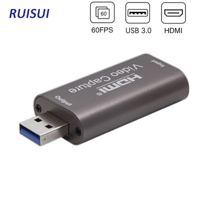 USB garso ir vaizdo įrašymo kortelė 4K 1080P HDMI į USB 3.0 Įrašymas į DSLR vaizdo kamerą Veiksmo kameros Kompiuteris, skirtas žaidimams Srautinio mokymo mokymas