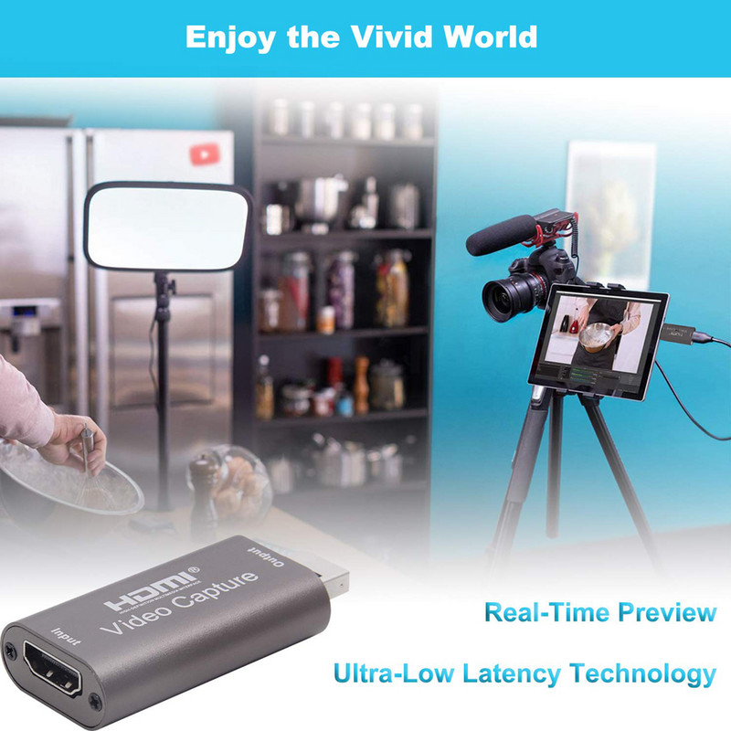 USB garso ir vaizdo įrašymo kortelė 4K 1080P HDMI į USB 3.0 Įrašymas į DSLR vaizdo kamerą Veiksmo kameros Kompiuteris, skirtas žaidimams Srautinio mokymo mokymas