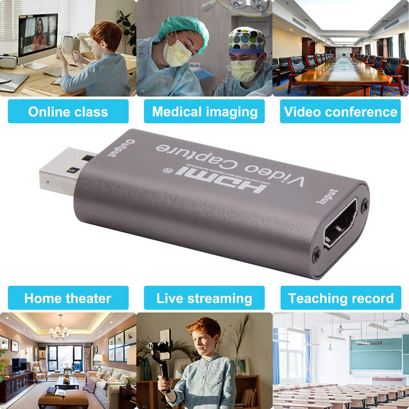 USB garso ir vaizdo įrašymo kortelė 4K 1080P HDMI į USB 3.0 Įrašymas į DSLR vaizdo kamerą Veiksmo kameros Kompiuteris, skirtas žaidimams Srautinio mokymo mokymas