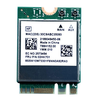 Нова безжична карта Dual Band RTL8822CE 802.11ac 867Mbps NGFF M.2 Wifi Bluetooth 5.0 мрежова карта за Lenovo FRU 02HK701