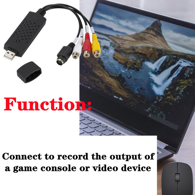 USB2.0 VHS - DVD konverter Analóg videó konvertálása digitális formátumba Audio Video DVD VHS Record Capture Kártya minőségű PC adapter