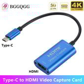 Nešiojamas HD 1080P su HDMI suderinamas C tipo C tipo į HDMI vaizdo įrašymo plokštės vaizdo griebtuvas, skirtas kompiuterinių žaidimų kamerai tiesiogiai įrašyti