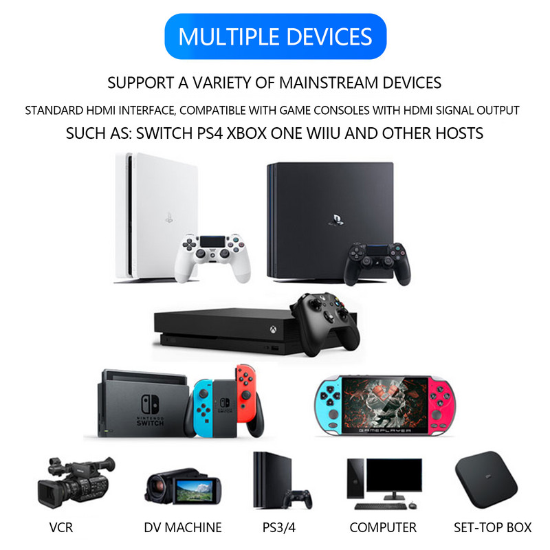 USB 3.0 na HDMI-kompatibilna USB C Audio Video Capture Type-C kartica za Youtube OBS Live Streaming Broadcast Game Recording Box