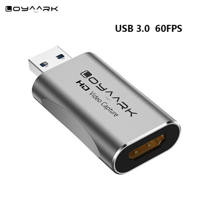 Κάρτα λήψης βίντεο HDMI 1080p 60fps Συσκευή λήψης παιχνιδιών Σύνδεσμος κάμερας για τηλέφωνο PS4 XBOX DVD κάμερα HD Live Streaming Box Εγγραφή