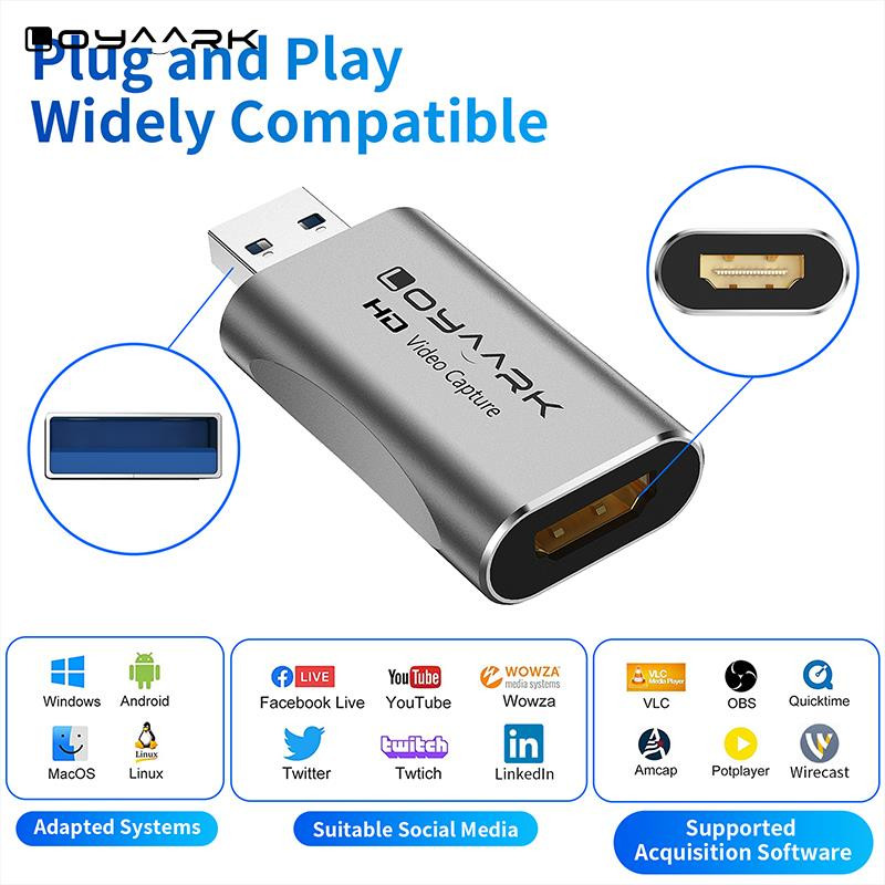 Vaizdo įrašymo kortelė HDMI 1080p 60 kadrų per sekundę žaidimų fiksavimo įrenginio kameros nuoroda, skirta PS4 XBOX telefonui, DVD HD kamerai tiesioginio srauto dėžutės įrašymas