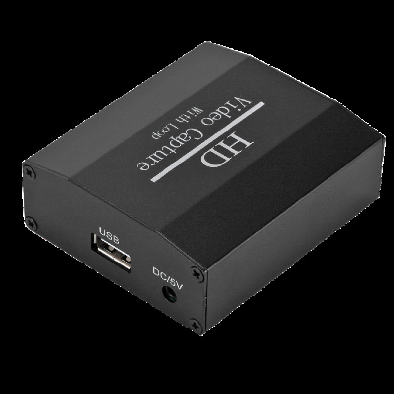 GRWIBEOU 4K Loop Out Κάρτα λήψης HDMI Πλάκα εγγραφής ήχου βίντεο Ζωντανή ροή USB 2.0 1080p Grabber για κάμερα DVD παιχνιδιών PS4