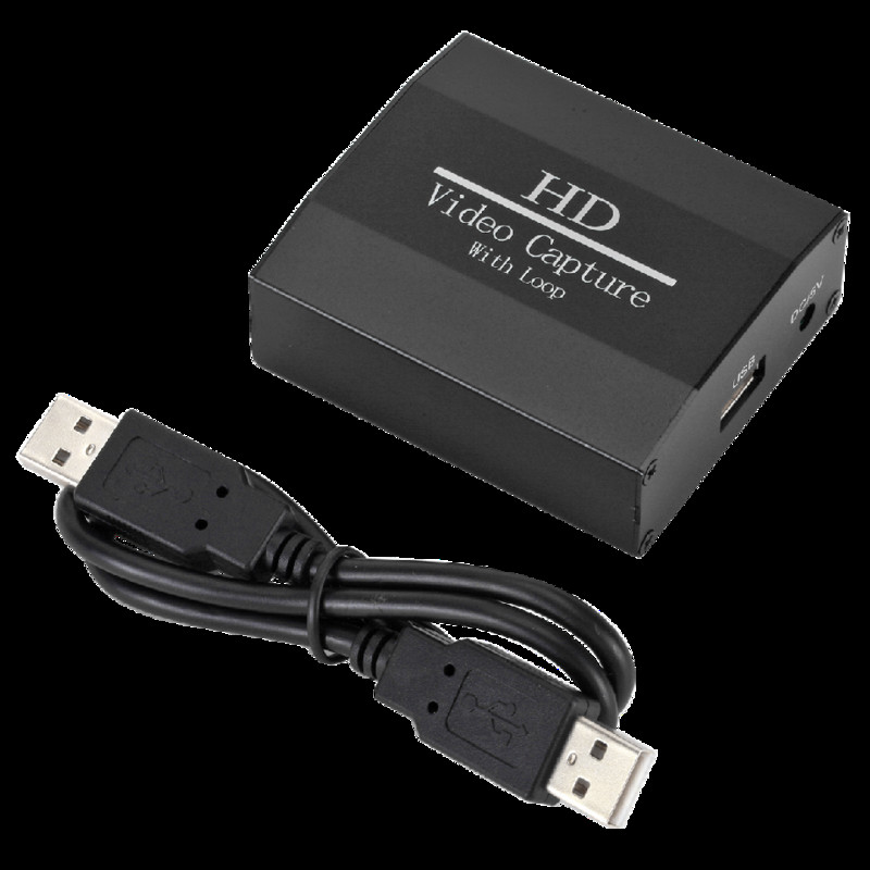 GRWIBEOU 4K Loop Out Κάρτα λήψης HDMI Πλάκα εγγραφής ήχου βίντεο Ζωντανή ροή USB 2.0 1080p Grabber για κάμερα DVD παιχνιδιών PS4