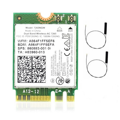 Wireless-AC M2 безжична мрежова карта 2.4G/5Gbps двубандов 1200M Bluetooth-съвместим Wlan адаптер 7265 7256NGW WIFI