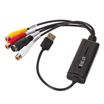 GRWIBEOU AV RCA към USB 2.0 кабелен адаптер конвертор Адаптер за аудио видео карта за заснемане PC кабели за телевизор DVD VHS устройство за заснемане