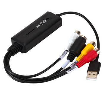 GRWIBEOU AV RCA към USB 2.0 кабелен адаптер конвертор Адаптер за аудио видео карта за заснемане PC кабели за телевизор DVD VHS устройство за заснемане