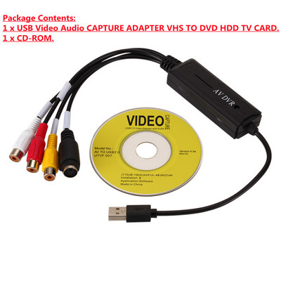 Convertor adaptor cablu GRWIBEOU AV RCA la USB 2.0 Adaptor card de captare audio video Cabluri PC pentru TV DVD dispozitiv de captare VHS