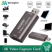 HD 4K vaizdo įrašymo kortelė USB3.0 2.0 HDMI vaizdo griebtuvo įrašymo dėžutė, skirta PS4 žaidimui, DVD vaizdo kamerai, vaizdo įrašymui tiesiogiai transliuoti