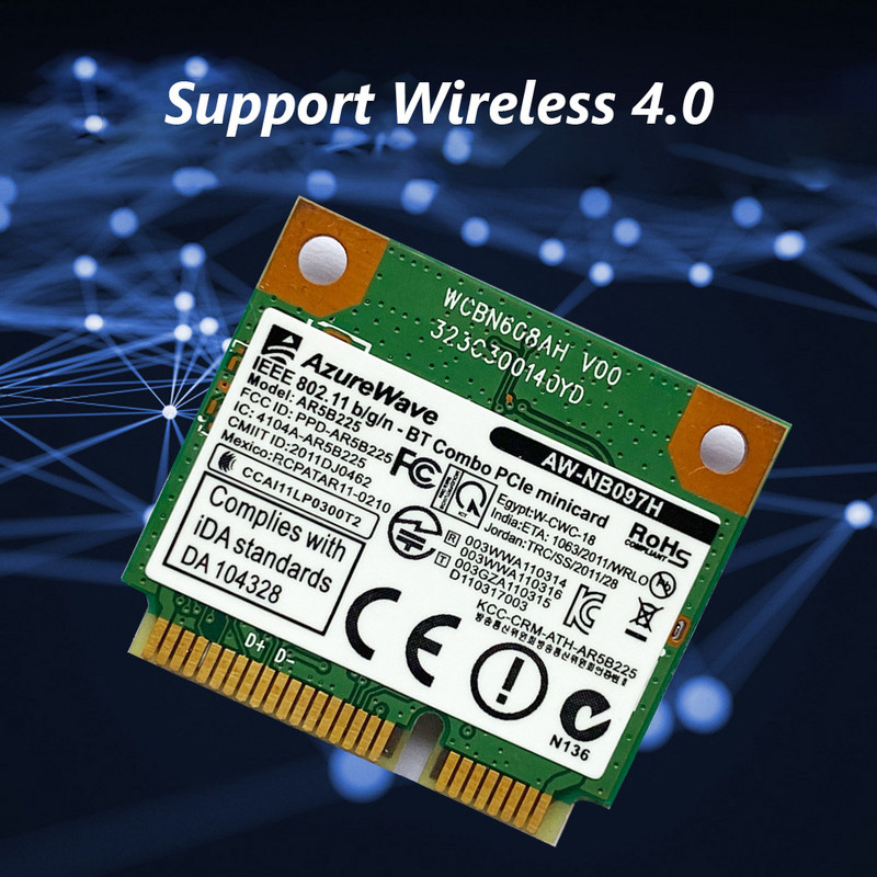 AR5B225 Mini PCIe Wireless Card 2 in 1 300M + BT4.0 Card for HM55 HM57 HM65 HM67 HM75 HM77 Laptop Accessories WiFi WiFi Network