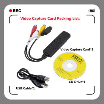 VHS към цифров конвертор USB 2.0 видео конвертор аудио карта за заснемане VHS кутия VHS VCR телевизор към цифров конвертор поддръжка Win 7/8/10