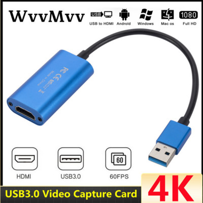 4K videorögzítő kártya USB3.0 HDMI Video Grabber rögzítő doboz PS4 játékhoz DVD videokamera kamera felvétel élő közvetítés
