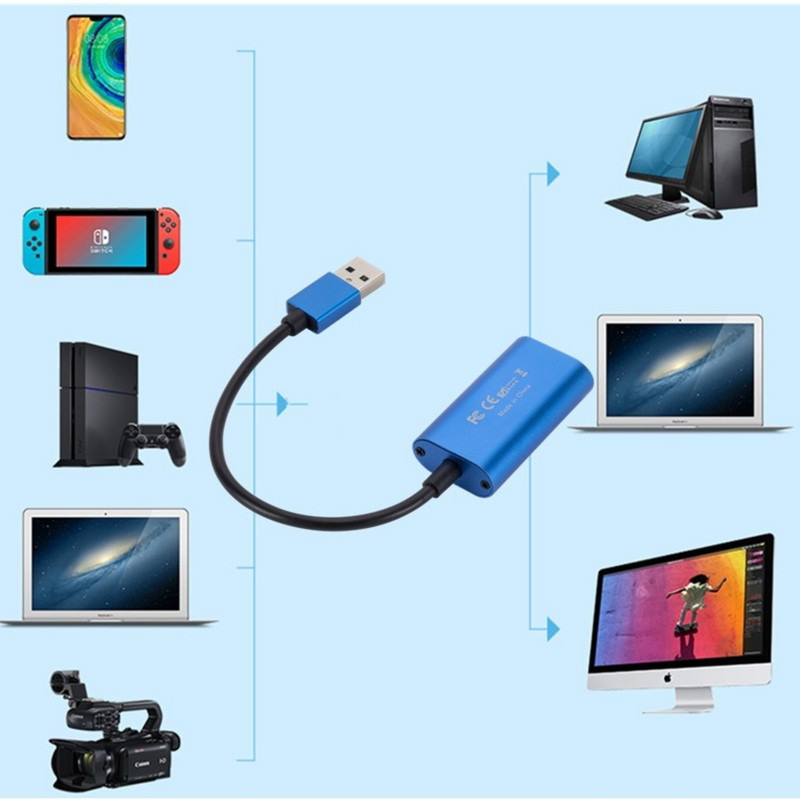 4K vaizdo įrašymo kortelė USB3.0 HDMI vaizdo griebtuvo įrašymo dėžutė, skirta PS4 žaidimui, DVD vaizdo kamerai, kamerai, įrašant tiesioginę transliaciją