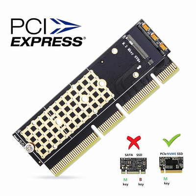 Adaptor Onvian M.2 NVME SSD la card PCIe Driver M.2 Key M cu suport de răcire din silicon Adaptor pentru hard disk Suport slot PCIe x4x8x16