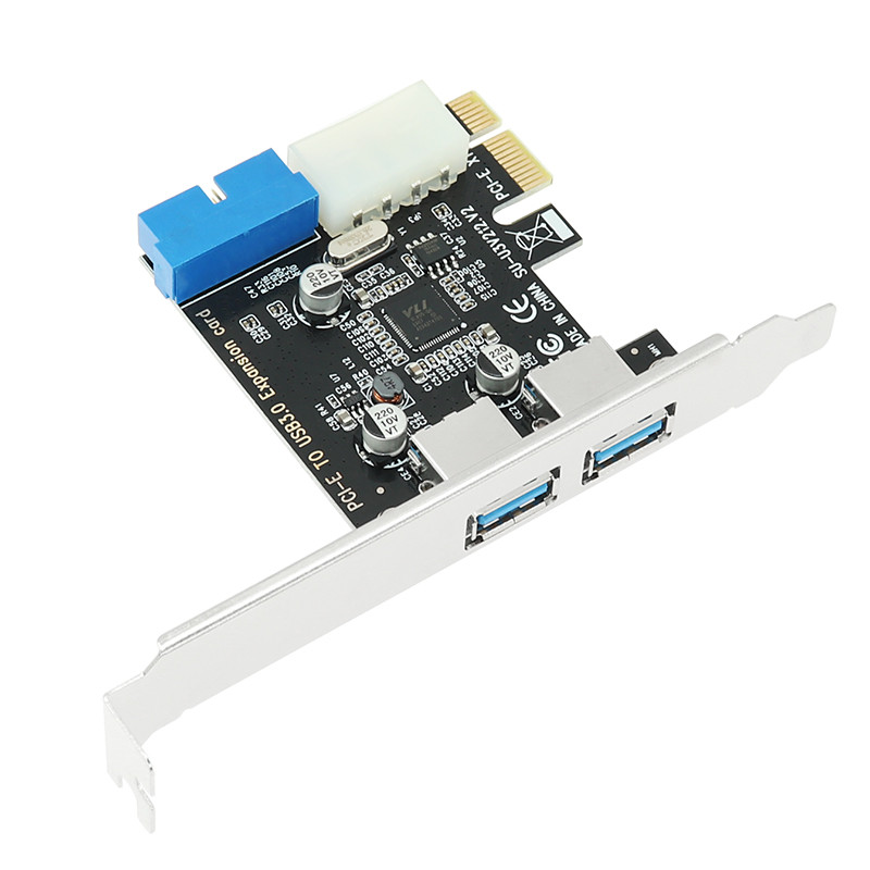 Adaptor pentru card de expansiune USB 3.0 PCI-E 2 porturi Hub USB3.0 Intern 19 pini 19 pini Antet USB 3 la PCIE PCI Express Card adaptor
