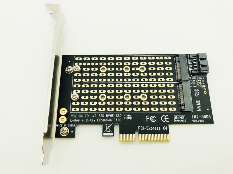 H1111Z Add On Cards PCIE-M2/M.2 Adapter SATA M.2 SSD PCIE Adapter NVME/M2 PCIE Adapter SSD M2-SATA PCI-E Card M Key +B Key