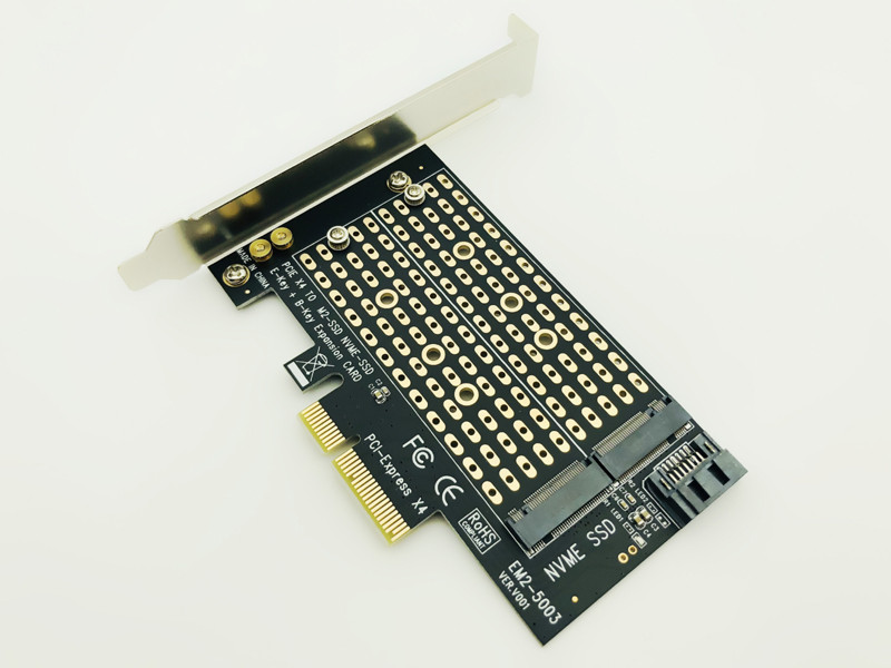 H1111Z Add On Cards PCIE-M2/M.2 Adapter SATA M.2 SSD PCIE Adapter NVME/M2 PCIE Adapter SSD M2-SATA PCI-E Card M Key +B Key