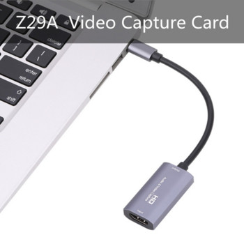 Mini HD 1080P Z29A HDMI вход към USB-C изход Карта за аудио видео заснемане Fot Phone 1080P Компютърна игра на живо Plug and Play Заснема