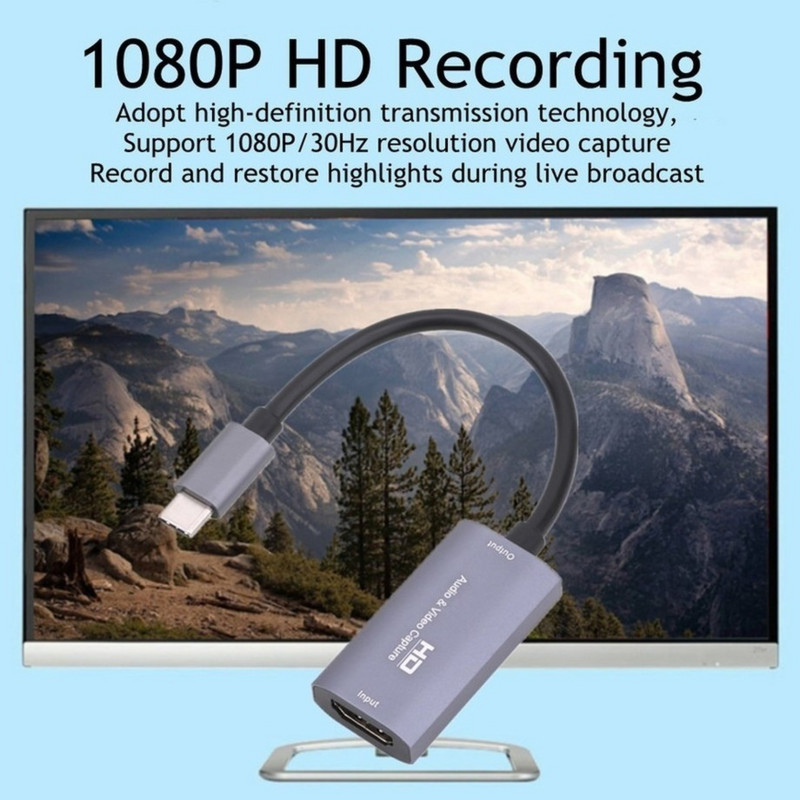 Mini HD 1080P Z29A HDMI ulaz na USB-C izlaz Kartica za audio video snimanje Fot Phone 1080P Računalna igra Live Plug and Play snimanja