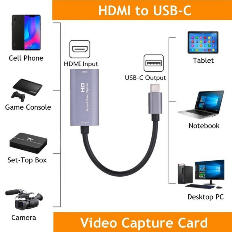 Mini HD 1080P Z29A HDMI ulaz na USB-C izlaz Kartica za audio video snimanje Fot Phone 1080P Računalna igra Live Plug and Play snimanja