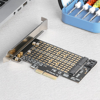 PCIE към M2/M.2 адаптер Add On Cards SATA M.2 SSD PCIE адаптер NVME/M2 PCIE адаптер SSD M2 към SATA PCI-E карта M Key +B Key cards