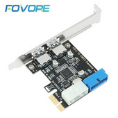 USB3 PCI ekspressadapter PCI e to USB 3.0 20pin konverterkontroller PCIe x1 USB 3 0 2 porti adapter USB3.0 PCI-e laienduskaart