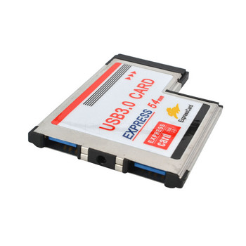 Προσαρμογέας κάρτας PCI Express 5 Gbps USB 3.0 Διπλής 2 θύρας HUB PCI 54mm Υποδοχή ExpressCard Μετατροπέας PCMCIA για φορητό υπολογιστή