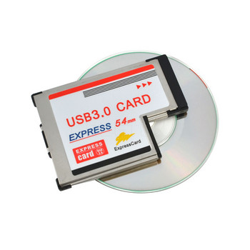 Προσαρμογέας κάρτας PCI Express 5 Gbps USB 3.0 Διπλής 2 θύρας HUB PCI 54mm Υποδοχή ExpressCard Μετατροπέας PCMCIA για φορητό υπολογιστή