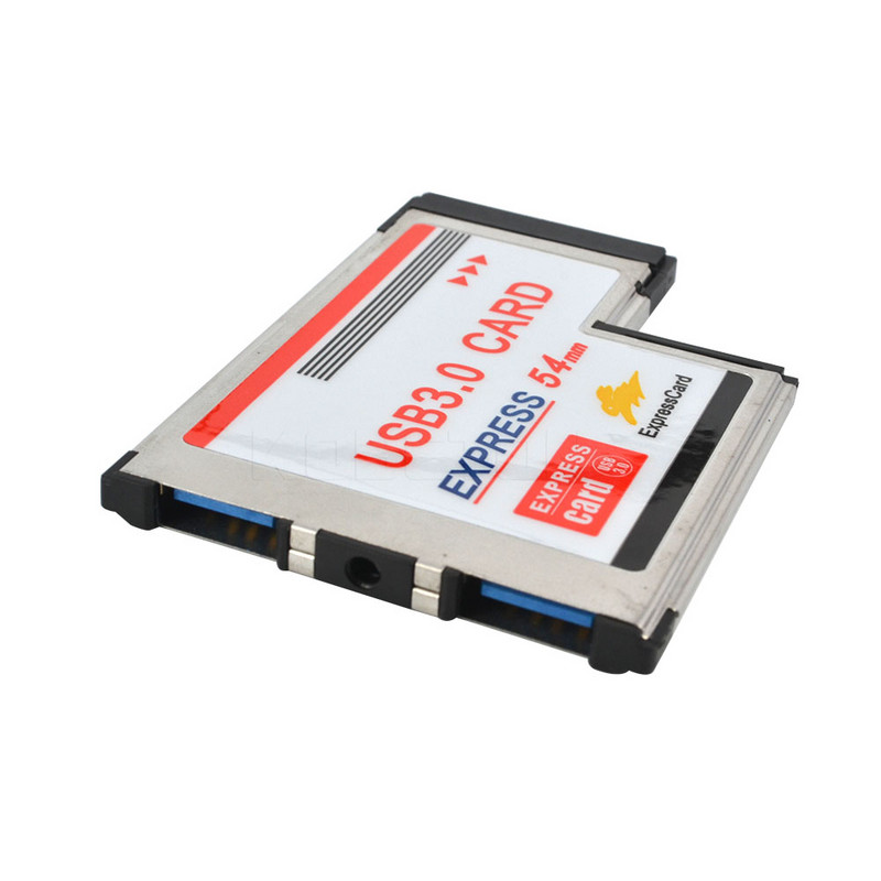Adaptér PCI Express karty 5 Gbps, USB 3.0, duálny 2-portový HUB, PCI 54 mm slot, ExpressCard, PCMCIA konvertor pre notebooky