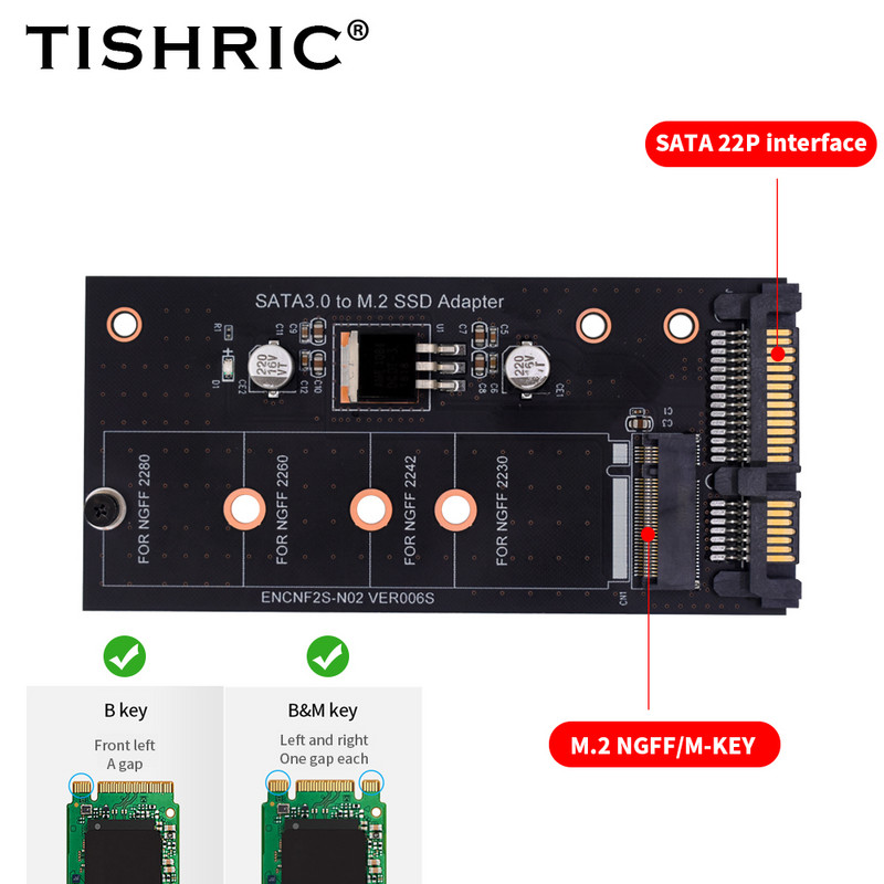 TISHRIC M2 NGFF Msata SSD - SATA 3.0 2.5 22 tűs M.2 SSD Adapter Átalakító USB Riser kártya PC laptophoz Add On Card 6Gps-ig