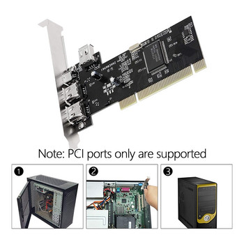 3 порта IEEE 1394 Firewire карта PCI Firewire адаптер IEEE 1394 PCI контролер карта за настолен компютър