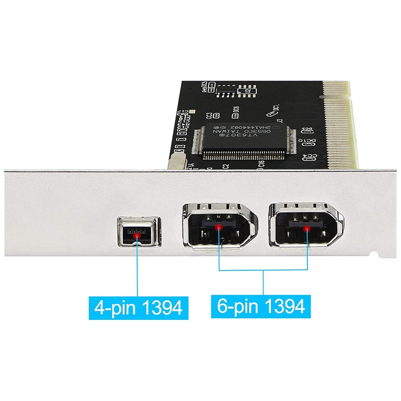 3 prievadų IEEE 1394 Firewire kortelė PCI Firewire adapteris IEEE 1394 PCI valdiklio kortelė staliniam kompiuteriui