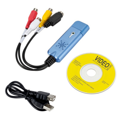 Grwibeou USB 2.0 vaizdo garso įrašymo kortelės adapteris nešiojamasis VHS DC60 DVD vaizdo įrašymo kortelės keitiklis TV imtuvas kompiuteriui Win7