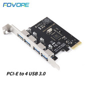 4 priključna USB 3.0 PCI-E kartica za proširenje PCI Express PCIe USB 3.0 HUB adapter 4-portni USB3.0 kontroler USB 3 0 PCI e PCIe Express 1X