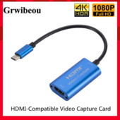 Grwibeou HD 1080P HDMI-kompatibilis a Type-C Micro USB/USB 3.0 csatlakozóval, Line Video Capture Card Game Record Élő közvetítés