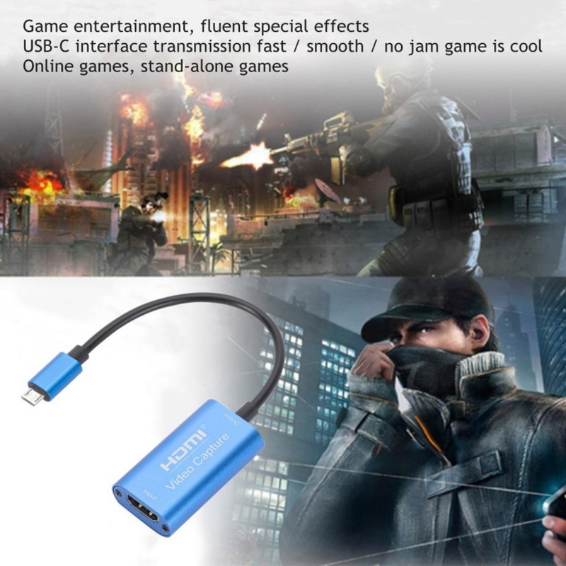 Grwibeou HD 1080P HDMI-kompatibilis a Type-C Micro USB/USB 3.0 csatlakozóval, Line Video Capture Card Game Record Élő közvetítés